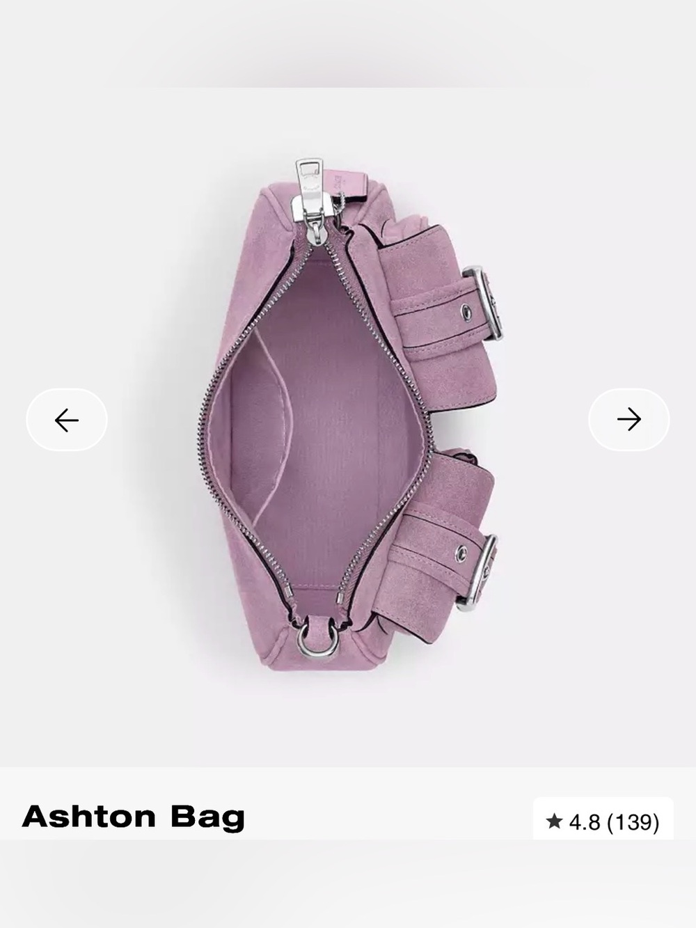 📣CLOSET CLEAROUT📣 Coach Ashton Bag in pink lavender suede 😍😍😍 - Picture 4 of 16